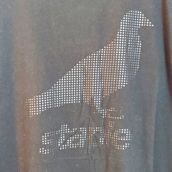 Staple Pigeon Black Logo Mesh TrimT-Shirt Sz L - Picture 1 of 6